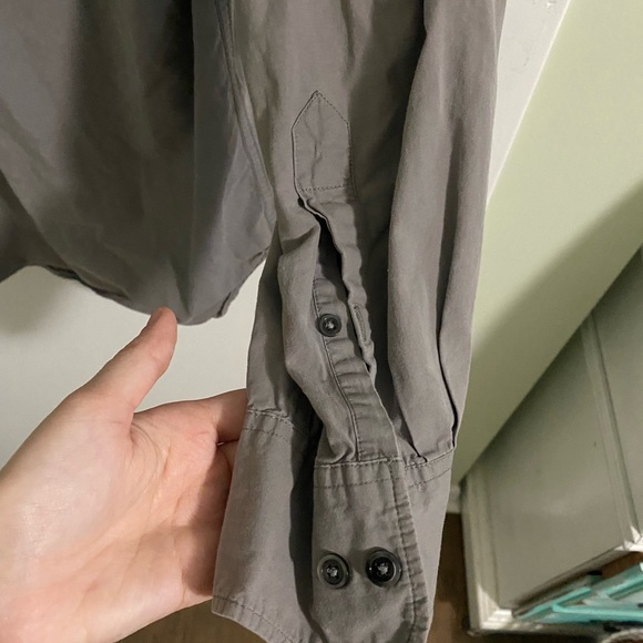 Banana Republic grey long sleeve button down shirt XL mens - Picture 4 of 6